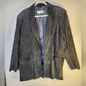 Vintage Savannah Suede Leather Blazer Lined Sz L